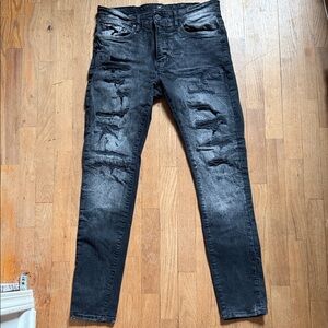 Men's Black Distressed Jeans